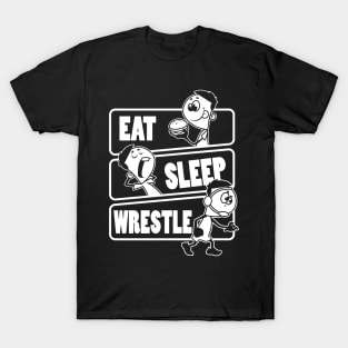 Eat Sleep Wrestle Repeat Funny Wrestling Wrestler graphic T-Shirt